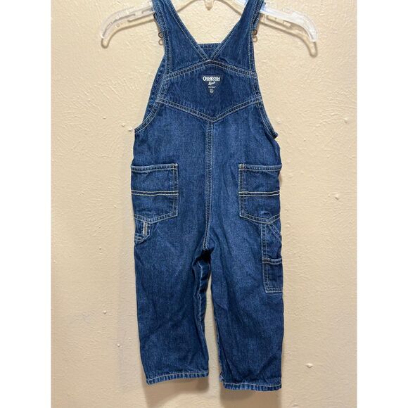 Vintage Style OshKosh B’gosh Denim Overalls Toddler‎ Boys 24M Logo Bib - Picture 2 of 5